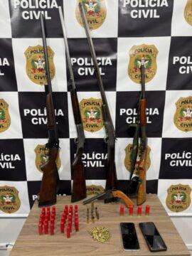 Armas apreendidas durante operação policial