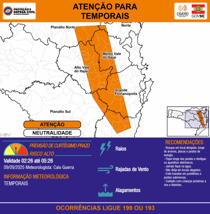 Alerta de Temporais em Santa Catarina
