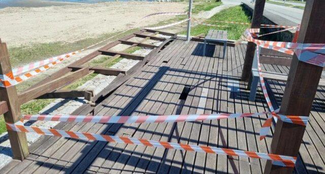 Deck destruído na Beira-Mar