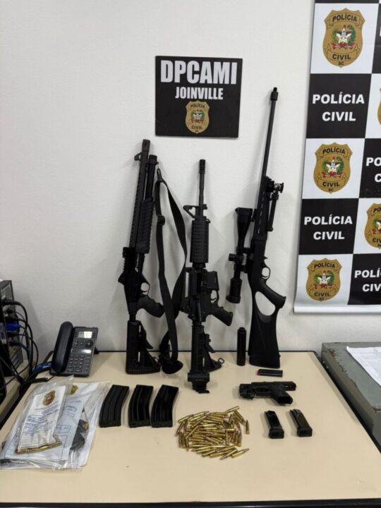 Armas apreendidas em Joinville