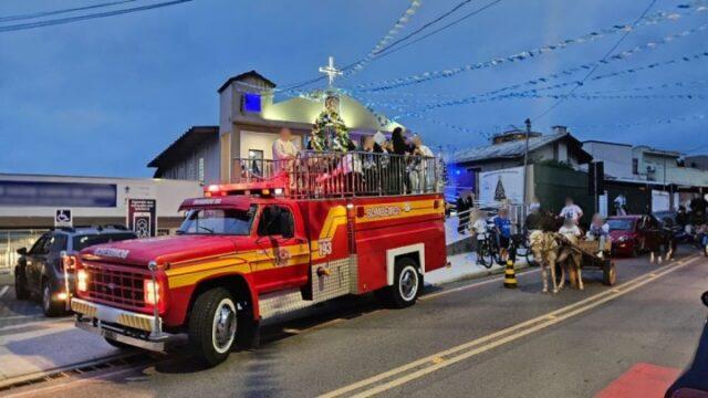 Equipe do Corpo de Bombeiros Militar de Santa Catarina durante o evento em Florianópolis