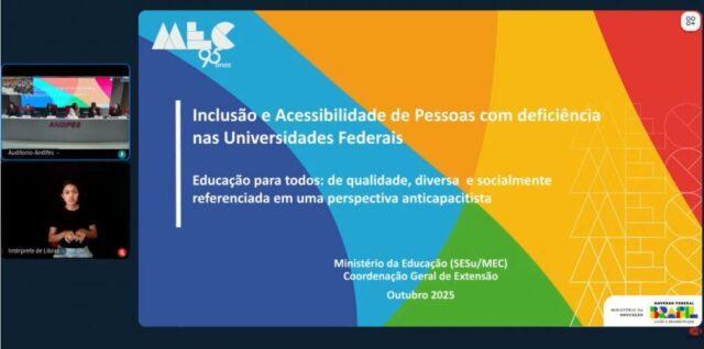 Evento da Andifes sobre inclusão e acessibilidade para pessoas com deficiência