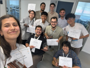 Equipe vencedora do evento com a plataforma Quantum Wildfire Brigade (QBrigade)