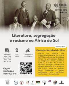 Oficina Literatura e Racismo na África do Sul - evento gratuito UFSC