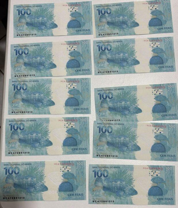 Cédulas falsas de R$ 100,00 escondidas em livro de palavras cruzadas