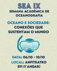 Imagem da IX Semana Acadêmica de Oceanografia na UFSC