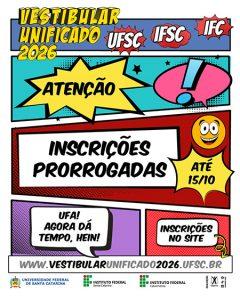 Vestibular Unificado UFSC/IFSC/IFC 2026 - Inscrições Prorrogadas