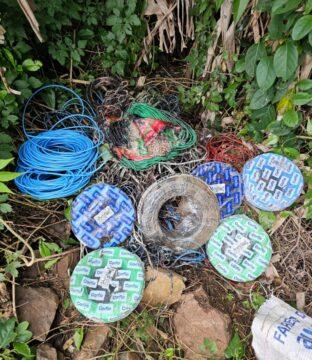 Fios elétricos furtados em propriedade rural