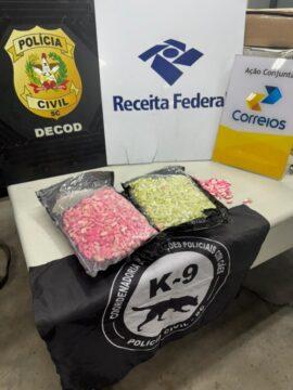 Remessas de drogas apreendidas durante a Operação Envio Seguro