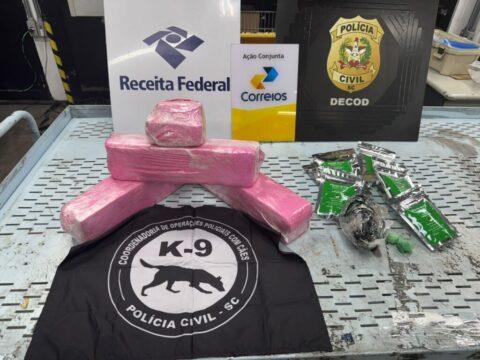 Apreensões de drogas ilícitas durante a operação da Polícia Civil de SC