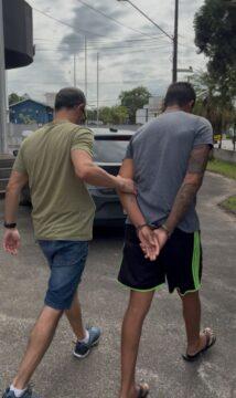 Indivíduo condenado por estupro de vulnerável sendo preso