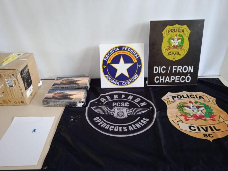 Cocaína apreendida em Chapecó