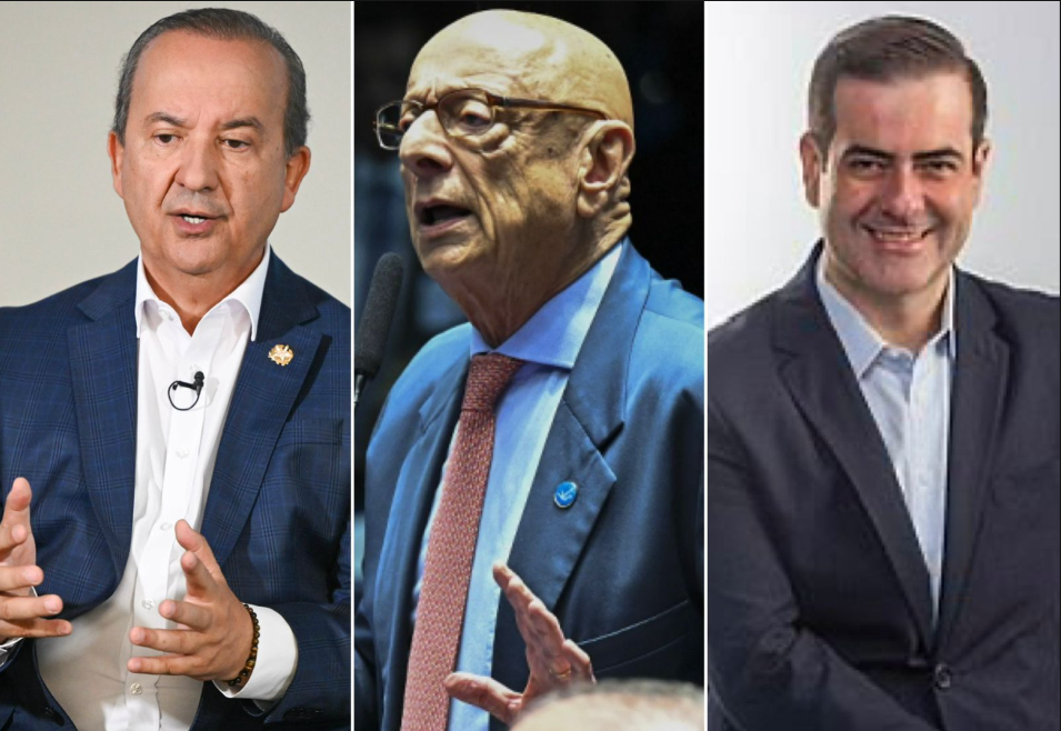 Governador Jorginho Mello em reunião com líderes do MDB e União/PP