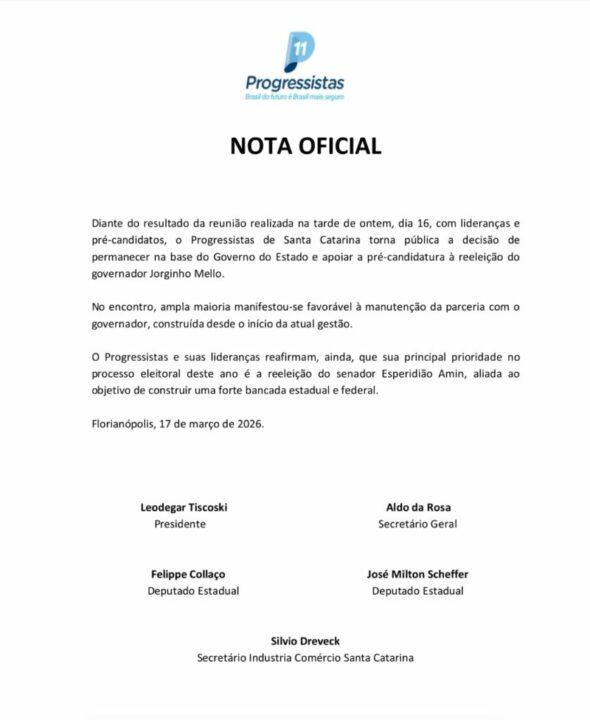 Ciro Nogueira destitui Leodegar Tiskoski da presidência do Progressistas
