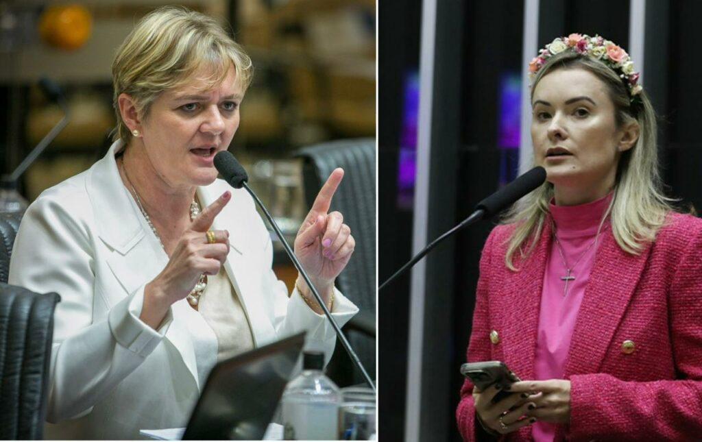 Deputada Luciane Carminatti e Júlia Zanatta em debate político