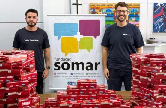 Doação de chocolates na Páscoa para Fundação Somar