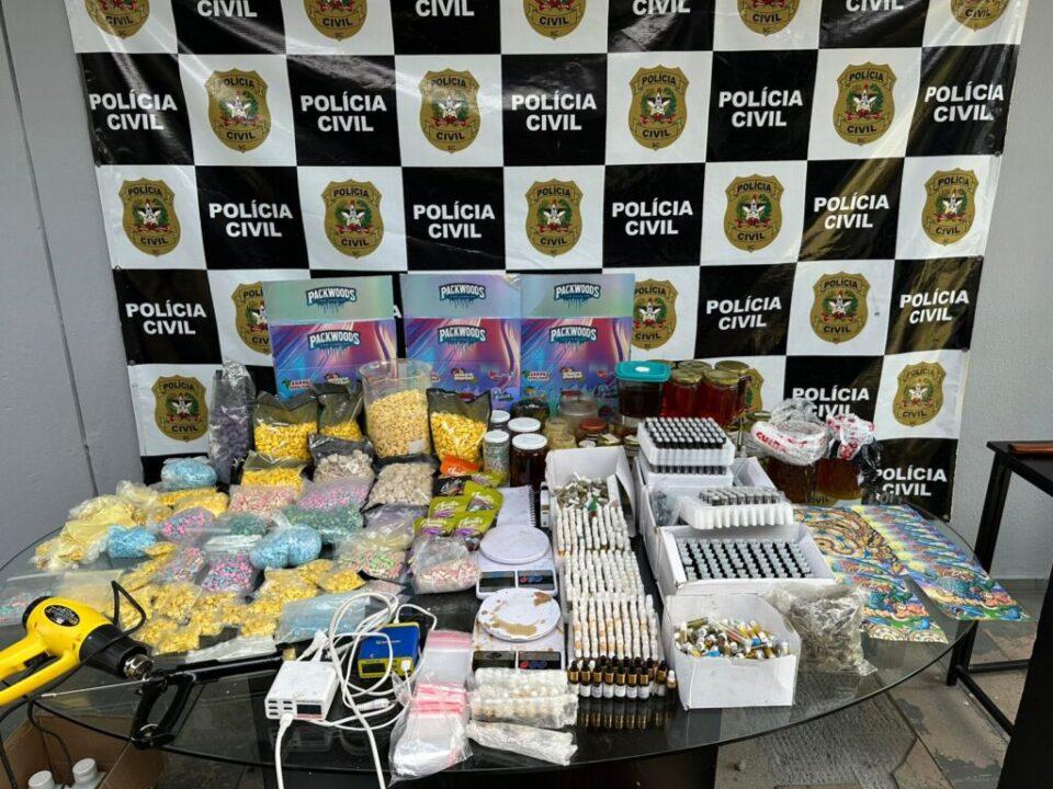 Laboratório clandestino de drogas encontrado pela Polícia Civil