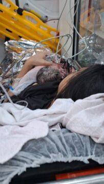 Nascimento auxiliado pelos Bombeiros Militares em SC