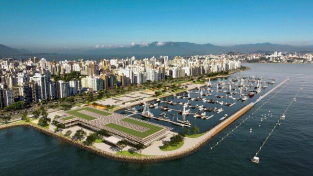 Imagem das Obras do Parque Urbano e Marina Beira-Mar Norte em Florianópolis
