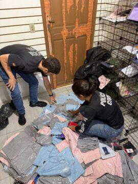 Vestuário falsificado apreendido em Brusque