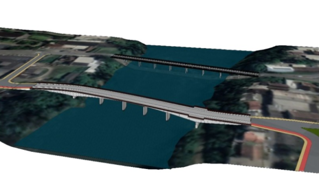 Ponte sobre o Rio Itajaí-Açu ligando Itoupava Norte e Itoupava Seca