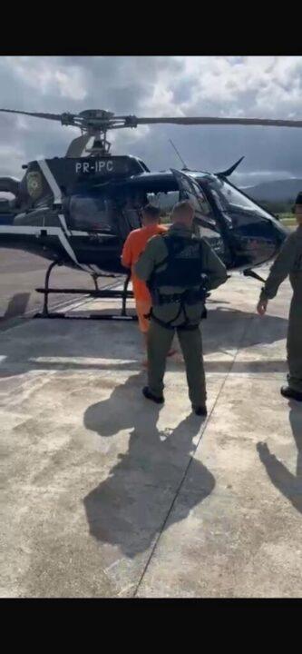 Líder de facção gaúcha sendo preso em Santa Catarina