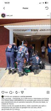 Atendimento Aeromédico da Polícia Civil - Resgate de Idoso em Treviso