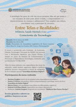 Evento na Alesc sobre segurança digital e uso de telas na infância