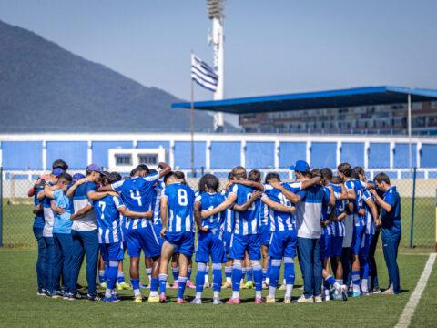 Jogadores do Avaí Sub-20 em preparação para o jogo contra o Bahia