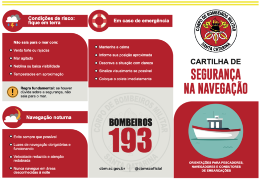 Cartilha de Segurança na Navegação durante a Safra da Tainha em Santa Catarina
