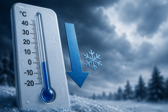 Imagem ilustrativa de uma frente fria se aproximando de Santa Catarina