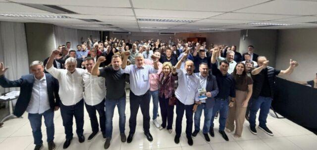 Governador Jorginho Mello e prefeitos do MDB no Hotel Majestic em Florianópolis