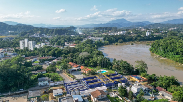 Estação de Tratamento de Água em construção no bairro Salto do Norte em Blumenau
