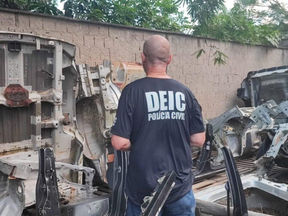 Peças ilegais apreendidas na operação policial em Tubarão