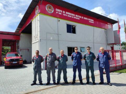 Equipe do CBMSC em operação de resgate