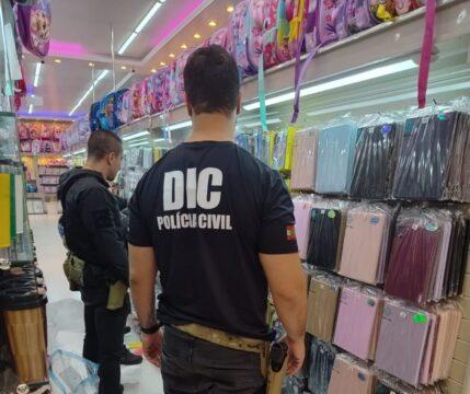 Produtos falsificados apreendidos em Joinville