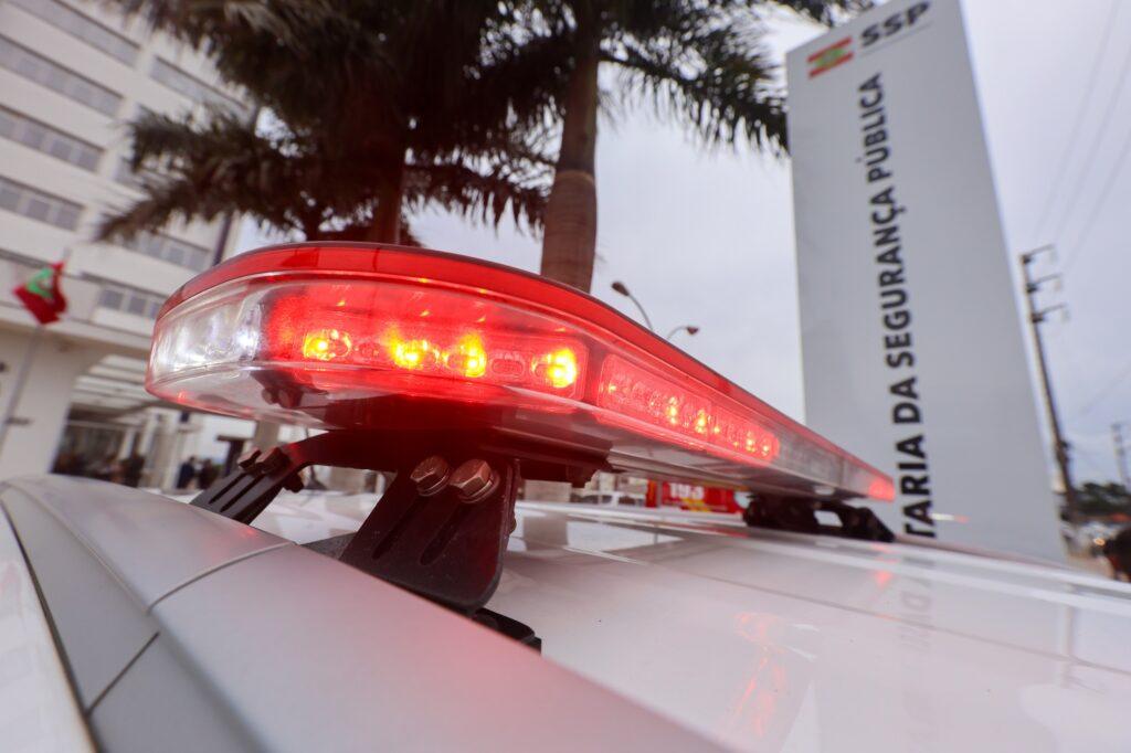 Mapa de Santa Catarina com destaque para cidades sem homicídios