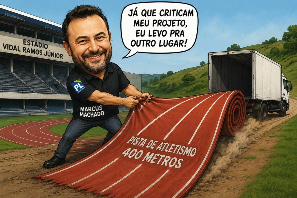 Deputado Marcius Machado suspende construção da pista de atletismo