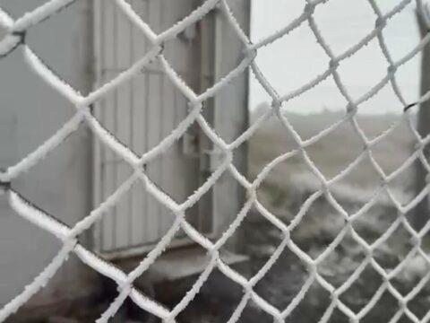 Neve e chuva congelada na Serra catarinense