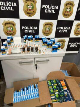 Anabolizantes e 'tizerpatida' apreendidos pela Polícia Civil