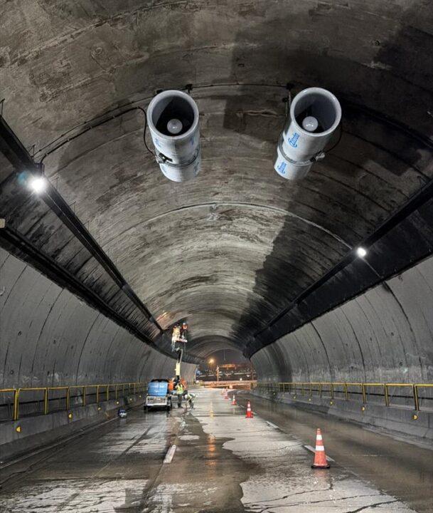 Ilustração da modernização do túnel com sistema de iluminação LED
