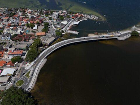Imagem da nova ponte da Lagoa que impactou positivamente a mobilidade na região